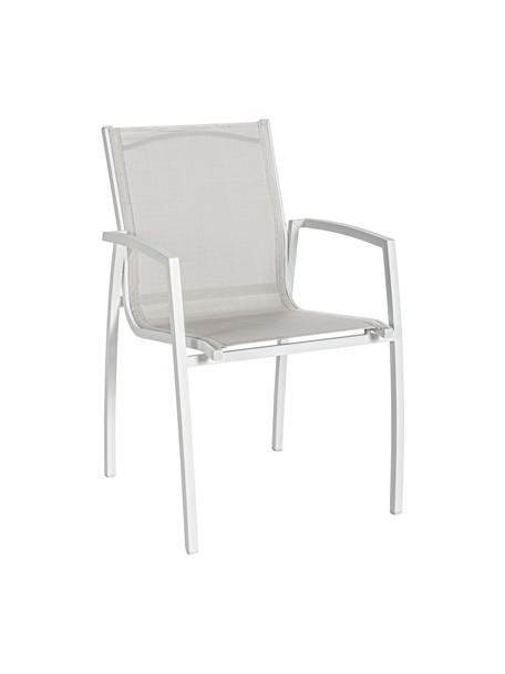 Gartenstuhl Hilla, Sitzfläche: Kunststoff, Gestell: Aluminium, pulverbeschich, Weiß, Grau, B 57 x T 61 cm