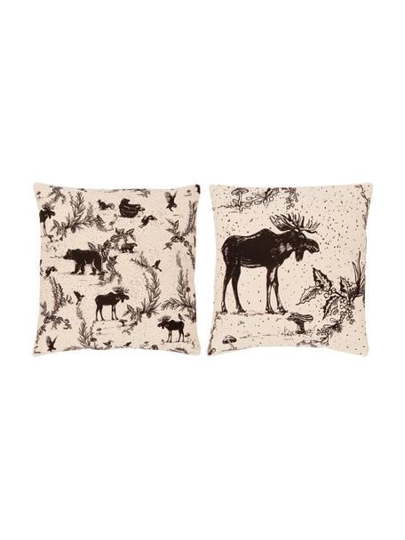 Povlak na polštář Animal Toile, 2 díly, 100 % bio bavlna, s certifikátem GOTS, Béžová, Š 45 cm, D 45 cm