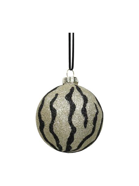 Bola de Navidad Larisa, Ø 8 cm, 2 uds., Dorado, negro, Ø 8 cm