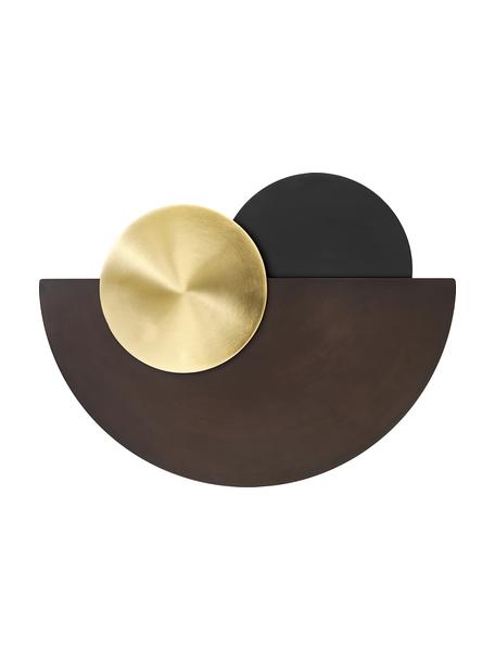 Abstract wandobject Casso, Gelakt metaal, Bruin, goudkleurig, 65 x 49 cm
