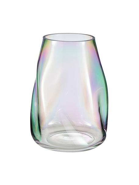 Vase irisé en verre soufflé bouche Rainbow, Verre, soufflé bouche, Transparent, irisé, Ø 18 x haut. 26 cm