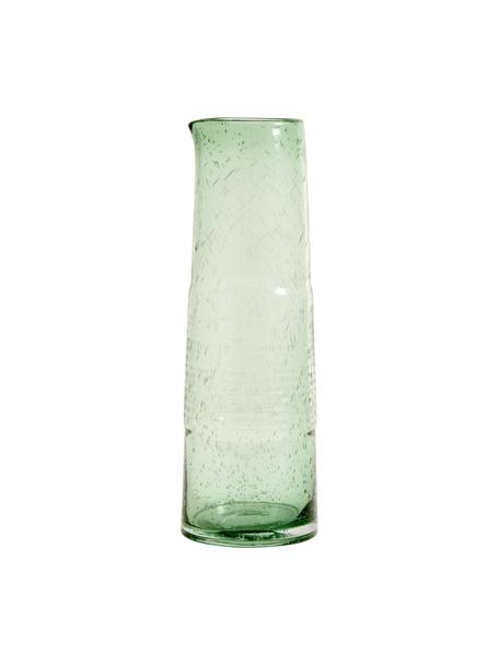 Mundgeblasene Glaskaraffe Greenie in Grün, 1.3 L, Recyceltes Glas, Grün, Ø 8 x H 30 cm, 1.3 L