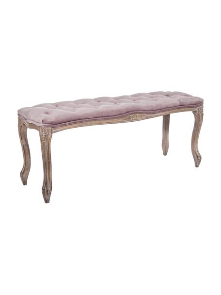 Banco de terciopelo Mathilde, Tapizado: terciopelo de poliéster E, Estructura: abedul recubierto con nit, Terciopelo rosa palo, madera de abedul, An 110 x Al 47 cm