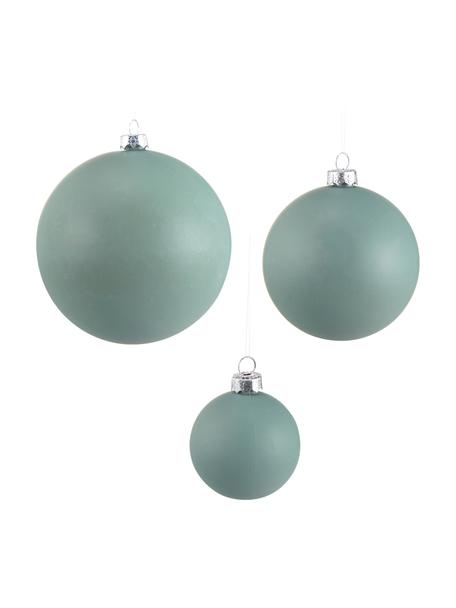 Boule de Noël incassable Ammos, 12 élém., Plastique, Vert, larg. 25 x haut. 13 cm