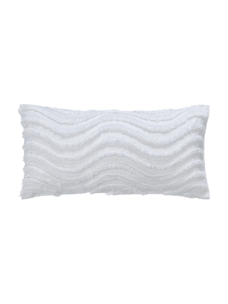 Poszewka na poduszkę z perkalu z tuftowaną dekoracją Felia, 2 szt., Biały, S 40 x D 80 cm
