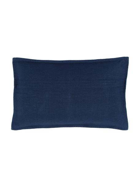 Poszewka na poduszkę z lnu Lanya, 100% len, Marynarski niebieski, S 30 x D 50 cm