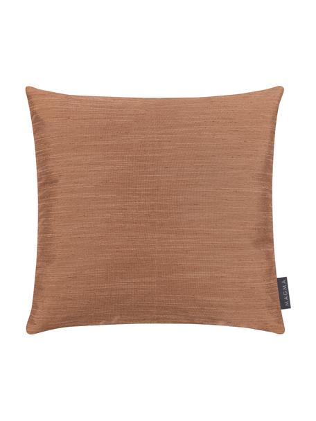 Poszewka na poduszkę z imitacją jedwabiu Malu, 100% poliester, Brązowy, S 40 x D 40 cm