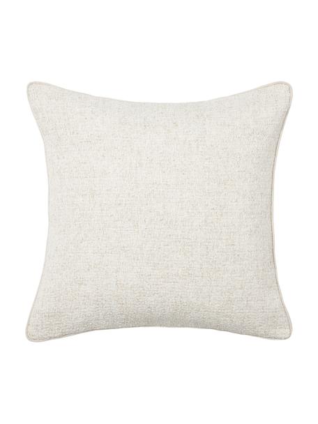 Buklé poťah na vankúš s lemovaním Aya, Krémovobiela, Š 45 x D 45 cm