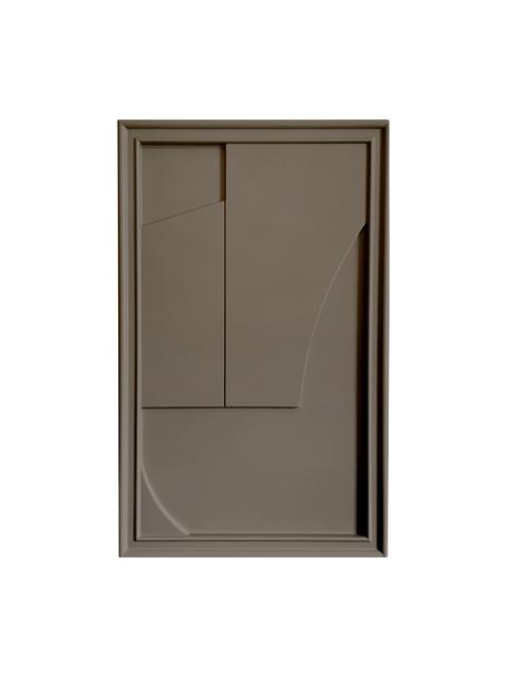 Sculpture murale artisanale Verge, Taupe, larg. 30 x haut. 50 cm