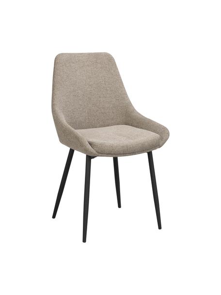 Gestoffeerde stoelen Sierra, 2 stuks, Bekleding: 100% polyester, Poten: gepoedercoat metaal, Geweven stof beige, B 49 x D 55 cm