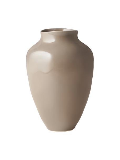 Handgefertigte Vase Latona in Taupe von Isabelle Hartmann, Steingut, Taupe, Ø 21 x H 30 cm