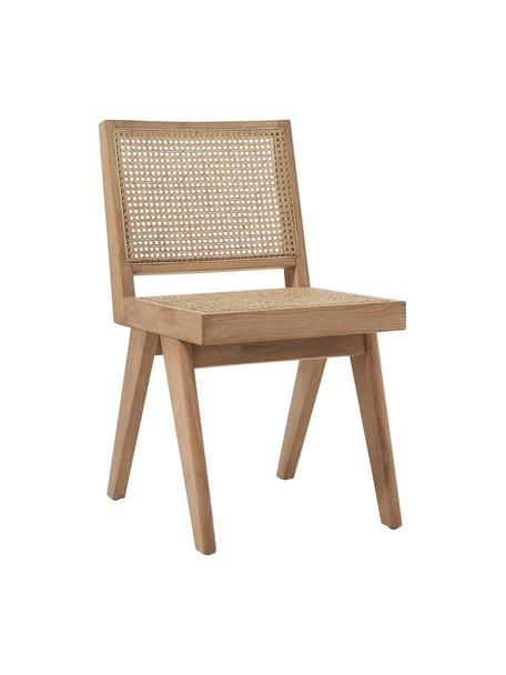 Krzesło z drewna z plecionką wiedeńską Sissi, Stelaż: lite drewno dębowe, Rattan, drewno dębowe lakierowane, S 46 x G 56 cm