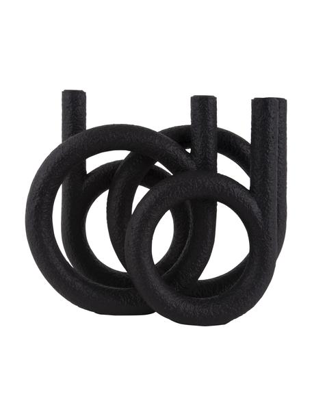 Grand bougeoir noir Ring, Plastique, Noir, larg. 38 x haut. 30 cm