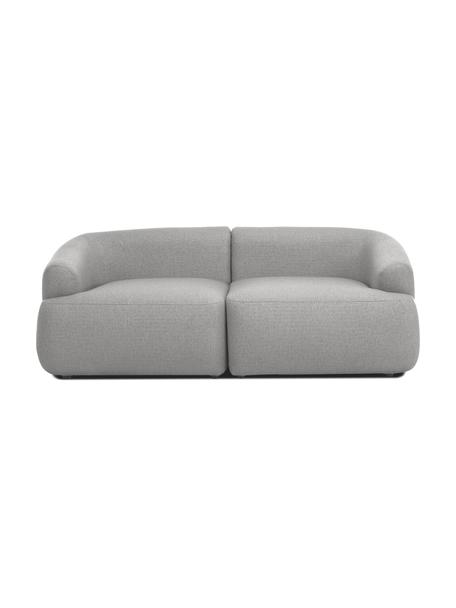 Modulares Sofa Sofia (2-Sitzer), Bezug: 100% Polypropylen Der hoc, Gestell: Massives Kiefernholz, Spa, Füße: Kunststoff, Webstoff Grau, B 192 x T 95 cm