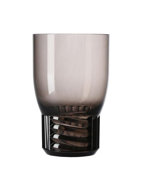 Szklanka do wody Trama, 4 szt., Tworzywo sztuczne, Szary, transparentny, Ø 9 x W 13 cm, 460 ml