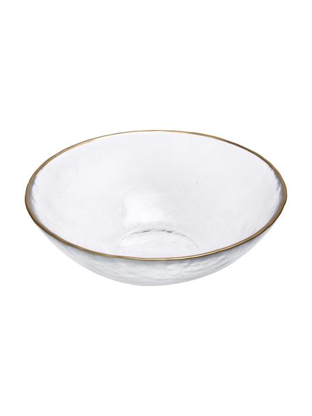 Miseczka ze szkła Orphee, 2 szt., Szkło, Transparentny ze złotą krawędzią, Ø 17 x W 5 cm, 400 ml