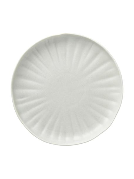 Platos llanos de porcelana con relieves Sali, 4 uds., Porcelana, Gris claro, Ø 27 x Al 3 cm