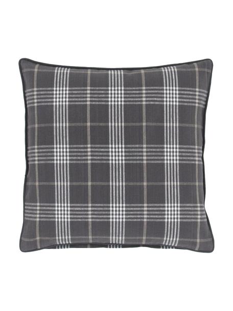 Poszewka na poduszkę z lamówką Stirling, 100% bawełna, Kremowobiały, szary, ciemny szary, S 45 x D 45 cm