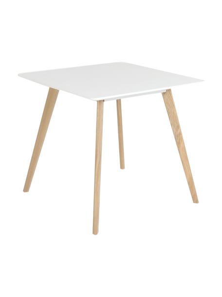Jídelní stůl Flamy, 80 x 80 cm, Bílá, dub