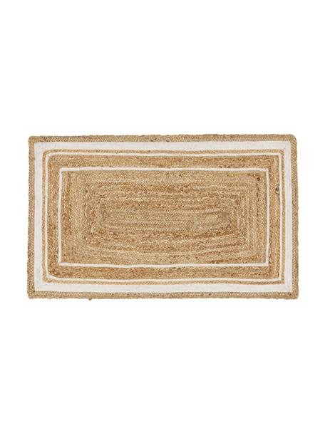 Ręcznie tkany dywan z juty Clover, 75% juta, 25% bawełna, Beżowy, S 50 x D 80 cm
