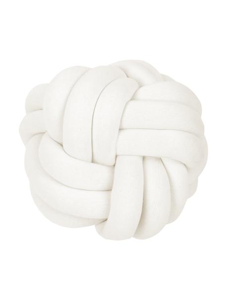 Knoten-Kissen Twist in Weiß, Weiß, Ø 30 cm