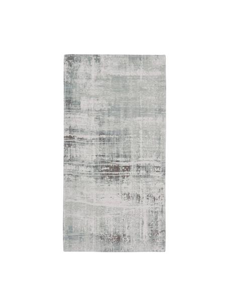 Tappeto in cotone argento/salvia/grigio-blu con tessitura piatta Louisa, Retro: lattice, Tonalità grigie & tonalità blu, Larg. 80 x Lung. 150 cm (taglia XS)