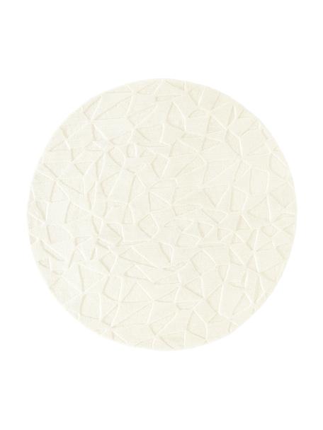 Tappeto in lana rotondo taftato a mano Rory, Retro: 100% cotone Il materiale , Bianco crema, Ø 200 cm (taglia L)