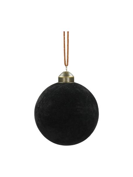 Bolas de Navidad de terciopelo Velvet, 6 uds., Negro, Ø 8 cm