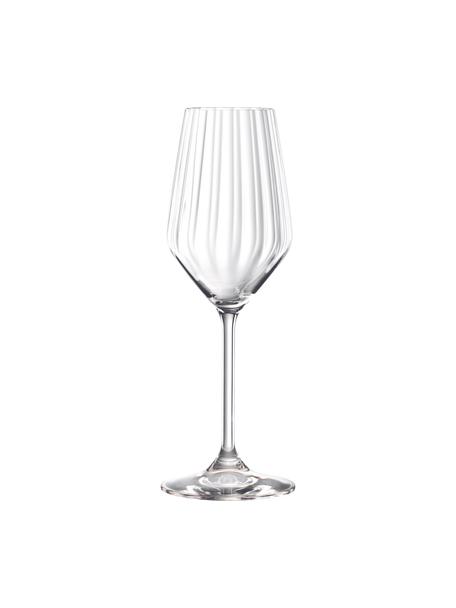 Kristall-Sektgläser Life Style, 4 Stück, Kristallglas, Transparent, Ø 8 x H 22 cm, 310 ml
