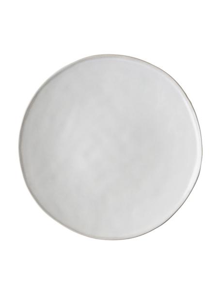 Speiseteller White Organic, 4 Stück, Steingut, Weiß, Ø 27 x H 3 cm