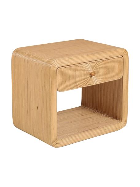 Table de chevet en rotin Wapa, Rotin, Brun clair, larg. 57 x haut. 52 cm