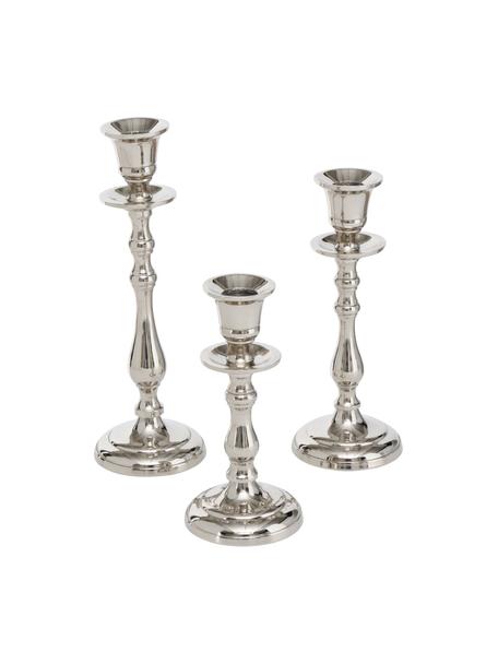 Kerzenhalter-Set Vicco, 3-tlg., Aluminium, Silberfarben, Set mit verschiedenen Größen