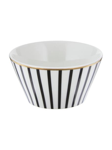 Petit bol design en porcelaine Pluto Loft, 4 pièces, Noir, blanc, couleur dorée