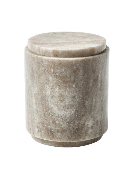 Marmor-Aufbewahrungsdose Simba, Marmor, Beige, marmoriert, Ø 10 x H 12 cm
