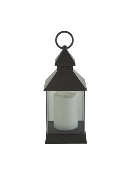 Lanterna portatile con candela a LED Flam 6 pz, Struttura: materiale sintetico, Paralume: acrilico, Nero, Larg. 10 x Alt. 25 cm