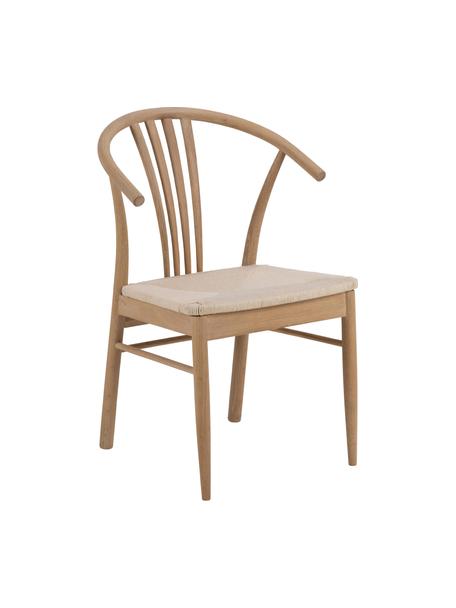 Sedia con braccioli in legno con intreccio, Struttura: legno di quercia pigmenta, Seduta: intreccio di giunco, Legno di quercia, Larg. 54 x Prof. 54 cm