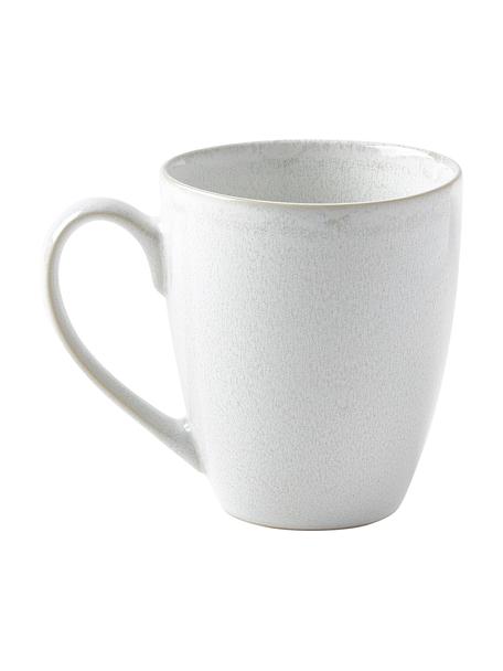 Kaffeetassen Gemma mit reaktiver Glasur, 2 Stück, Steingut, Cremeweiß, Ø 12 x H 11 cm