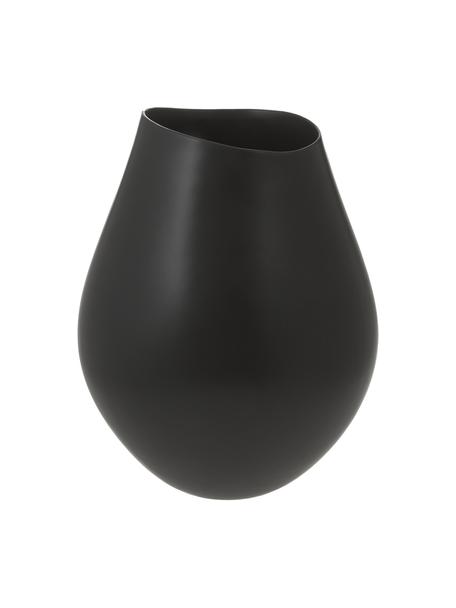 Handgefertigte Vase Opium aus Steingut in Schwarz, Steingut, Schwarz, Ø 26 x H 39 cm