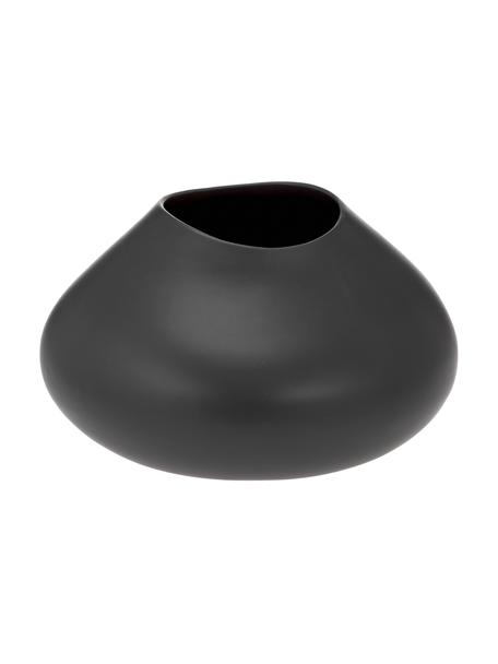 Vase noir en grès fait main Latona, Grès cérame, Noir, Ø 26 x haut. 19 cm