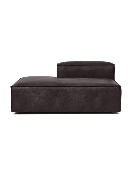 Modulo-Chaise longue in pelle riciclata Lennon, Rivestimento: pelle riciclata (70 % pel, Rivestimento: imbottitura in schiuma co, Pelle grigio marrone, Larg. 150 x Alt. 68 cm, schienale a destra