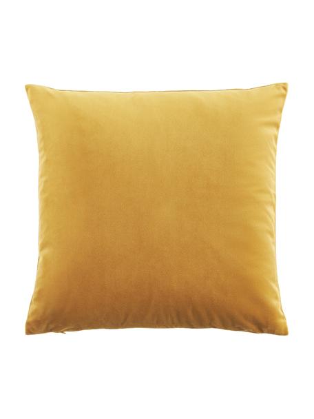 Sametové povlaky na polštáře Rush, 2 ks, 100% polyester (recyklovaný), Hořčicově žlutá, Š 45 cm, D 45 cm