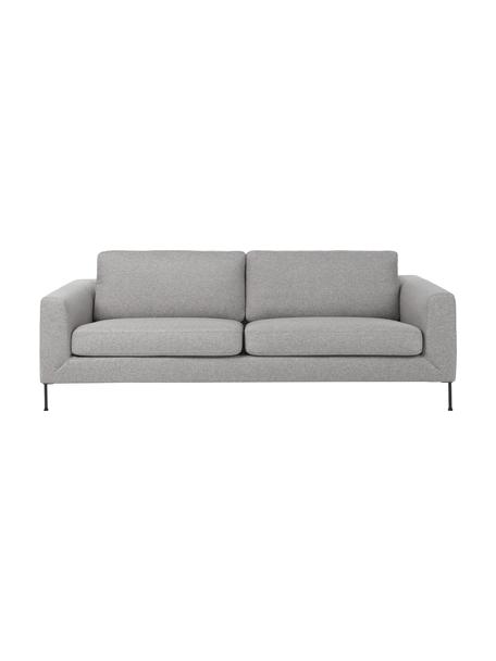 Canapé 3 places avec pieds en métal Cucita, Tissu gris clair, larg. 228 x prof. 94 cm