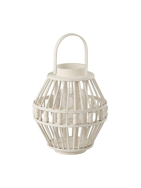 Lanterna bianca in bambù Pearl, Bianco, Ø 26 x Alt. 27 cm
