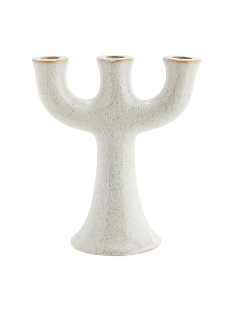 Kerzenhalter Trident, Steingut, Weiß, gesprenkelt, B 19 x H 21 cm