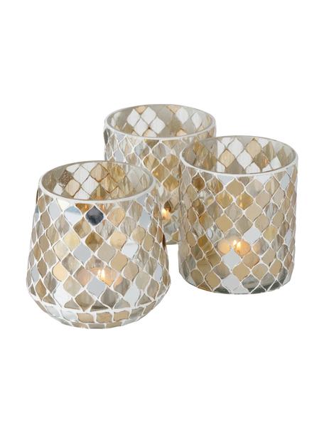 Set de prtavelas Horya, 3 uds., Vidrio, yeso de París, Ámbar transparente, Ø 10 x Al 11 cm