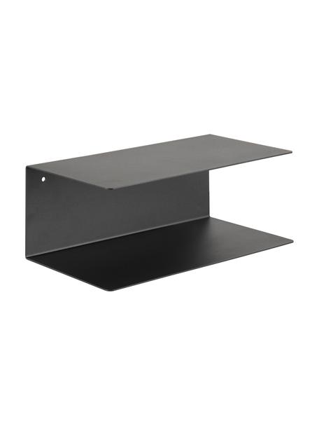 Wand-Nachttisch aus Metall Neptun, 2 Stück, Metall, pulverbeschichtet, Schwarz, 35 x 14 cm