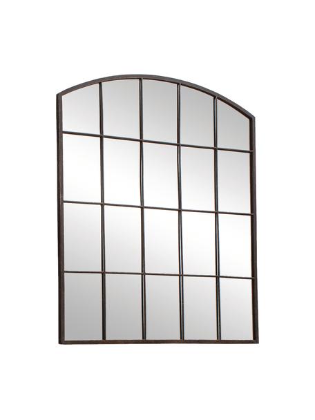 Wandspiegel Rockford mit braunem Metallrahmen, Rahmen: Metall, beschichtet, Spiegelfläche: Spiegelglas, Dunkelbraun, 91 x 76 cm