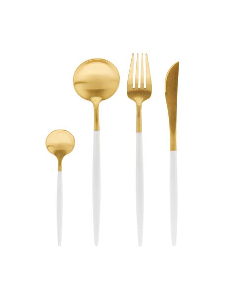 Set 6 posate color champagne opache in acciaio inossidabile in per 24 persone Faina, Acciaio inossidabile 18/0, rivestito, Ottonato, nero, Set in varie misure