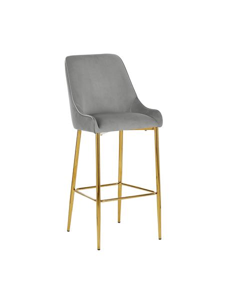 Zamatová barová stolička Ava, Zamatová sivá, Š 48 x V 107 cm