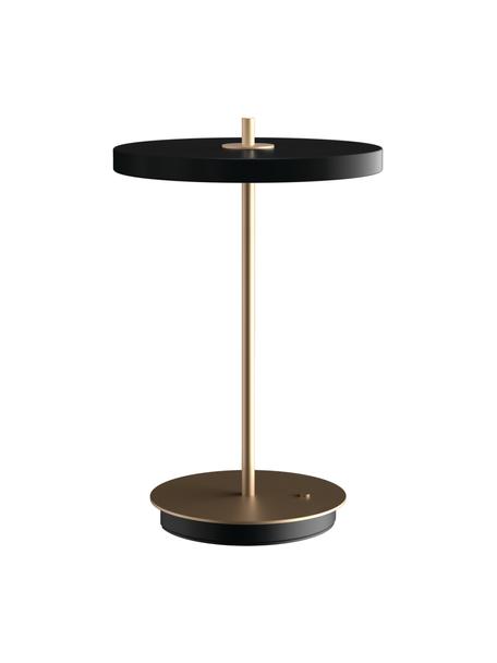 Lampada da tavolo piccola dimmerabile a LED Asteria, Paralume: alluminio rivestito, Base della lampada: acciaio rivestito, Nero, Ø 20 x Alt. 31 cm